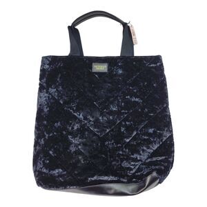 Victoria’s Secret Limited Black Chevron Crushed Velvet Quilted V Tote Bag